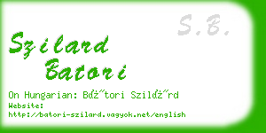 szilard batori business card